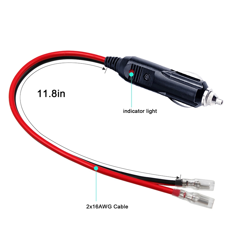 Cigarette Lighter Plug to Spade Terminals