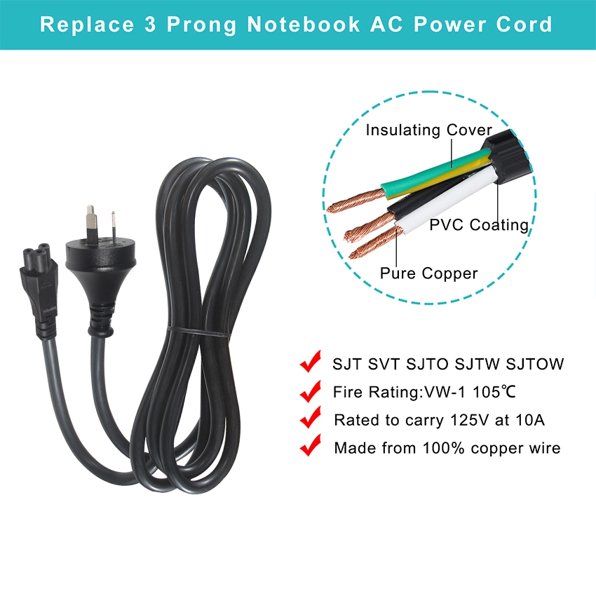 AS/NZS 3112 to IEC C5 Power Cord AS/NZS 3112 to IEC C5 Power Cord