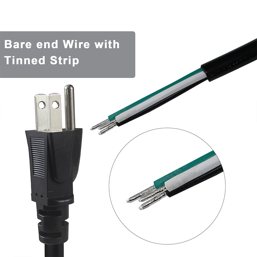 NEMA5-15P to stripped and tinned Power Cord NEMA5-15P to stripped and tinned Power Cord