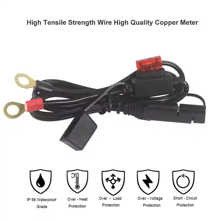 SAE to O ring terminal with fuse