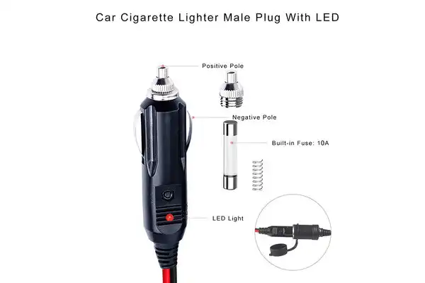 12V cigarette lighter power adapter