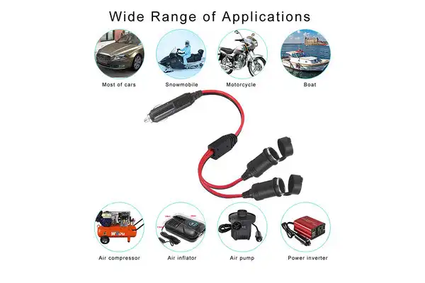 12V cigarette lighter power adapter