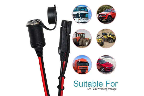 SAE to cigarette lighter female socket SAE to cigarette lighter female socket