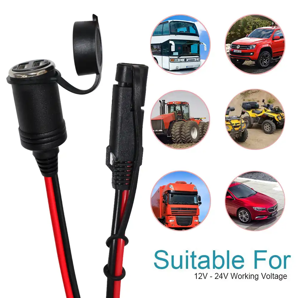 SAE to cigarette lighter female socket