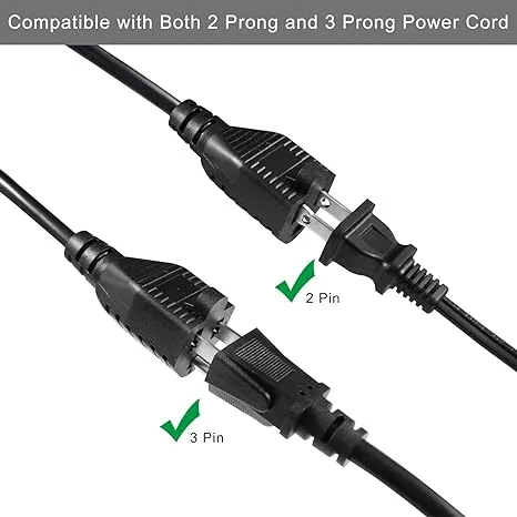 NEMA5-15P to 2-Way US Socket Power Splitter Cord 
