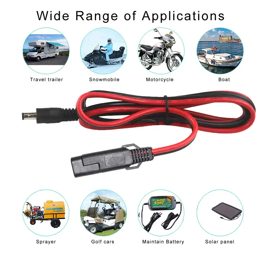 SAE to DC 5.5mm x 2.1mm adapter