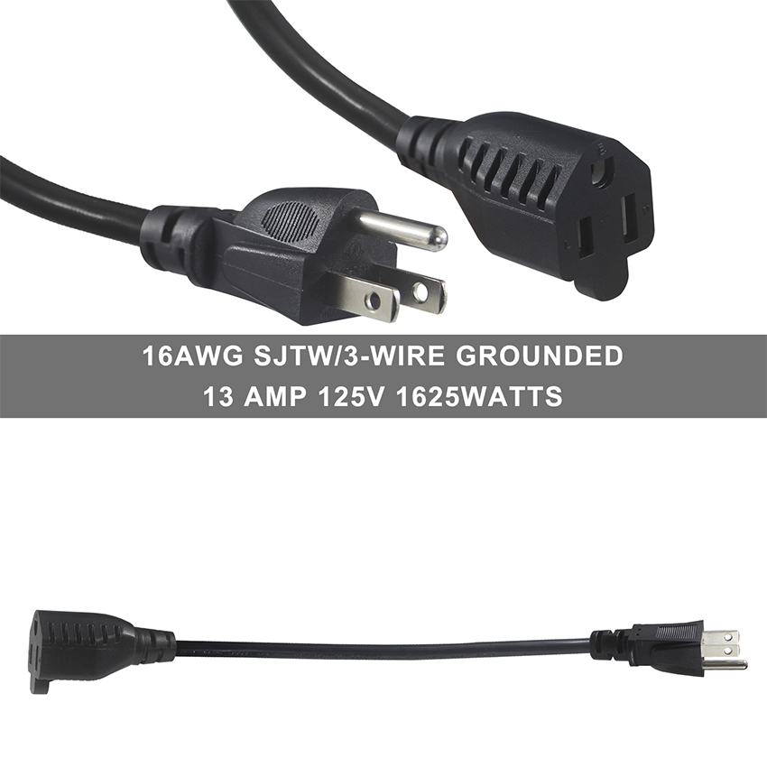 NEMA 5-15P to NEMA 5-15R Power Cord Extension Cable NEMA 5-15P to NEMA 5-15R Power Cord Extension Cable