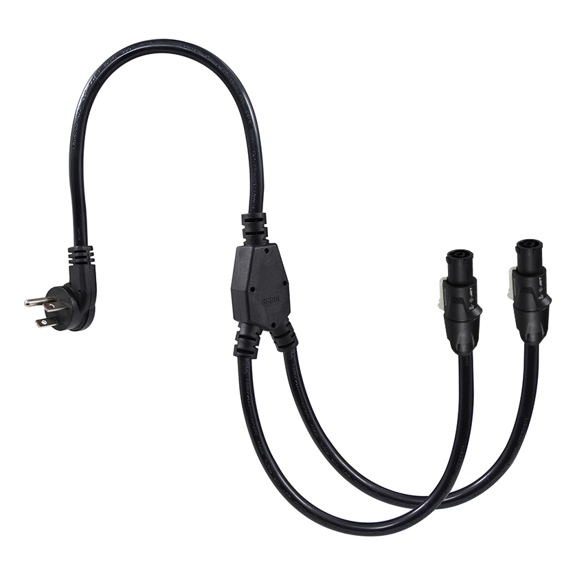 NEMA 5-15P to Dual powerCON TRUE1 TOP Y Splitter Power Cord NEMA 5-15P to Dual powerCON TRUE1 TOP Y Splitter Power Cord