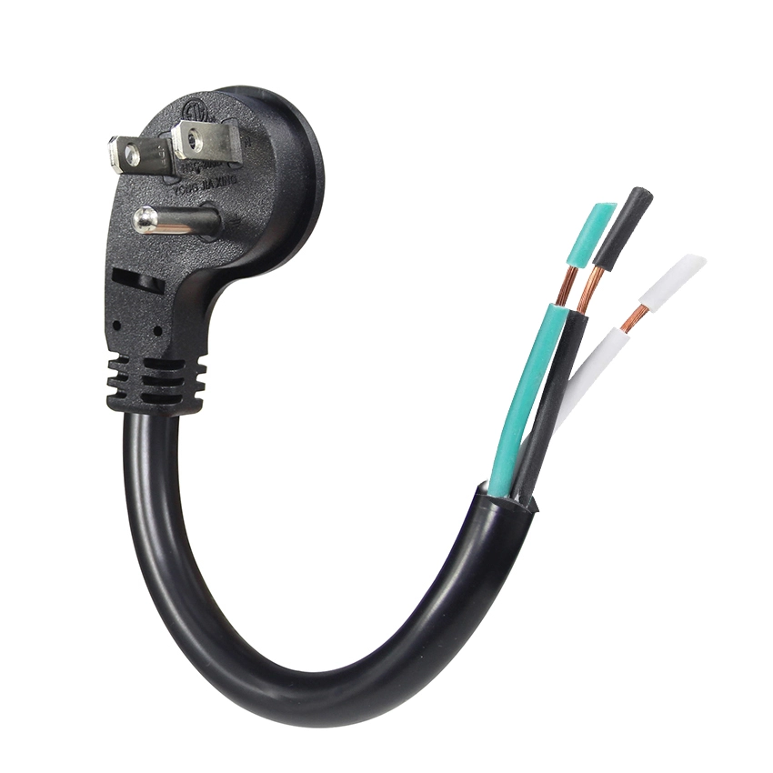 Right Angle NEMA 5-15P to Stripped Bare Wire Replacement Power Cord