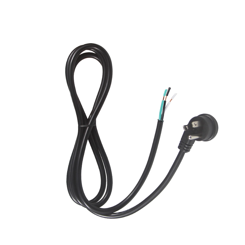 Right Angle NEMA 5-15P to Stripped Bare Wire Replacement Power Cord