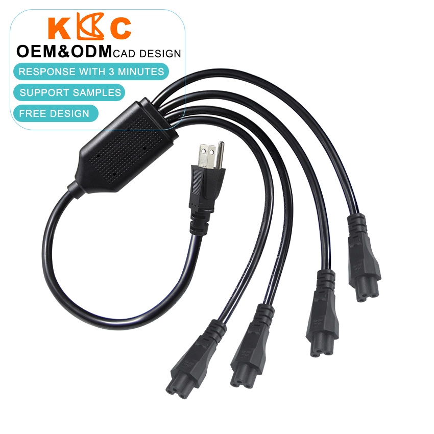1-to-4 NEMA 5-15P to IEC C5 Power Splitter Cord
