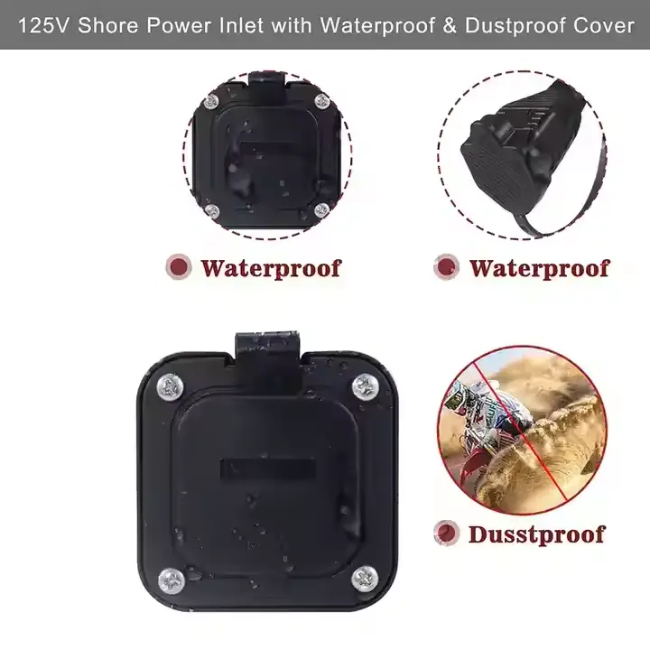 NEMA 5-15P Flanged Inlet to 3-Way NEMA 5-15R Power Splitter Cable NEMA 5-15P Flanged Inlet to 3-Way NEMA 5-15R Power Splitter Cable