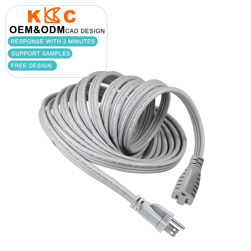 Gray NEMA 5-15P to 5-15R power cable Gray NEMA 5-15P to 5-15R power cable