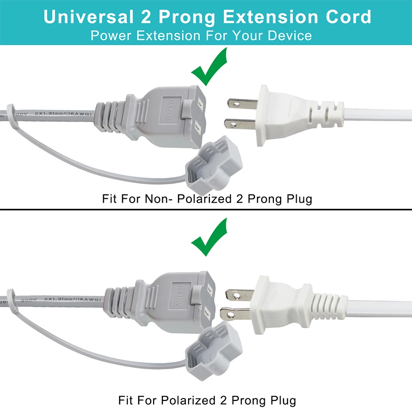 Gray NEMA1-15P to 1-15R power cable Gray NEMA1-15P to 1-15R power cable