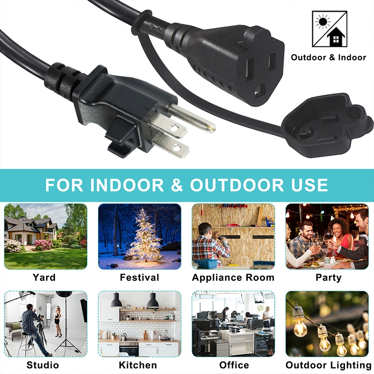 NEMA 5-15P to 5-15R Cord with Safety Cover and Mounting Clip NEMA 5-15P to 5-15R Cord with Safety Cover and Mounting Clip