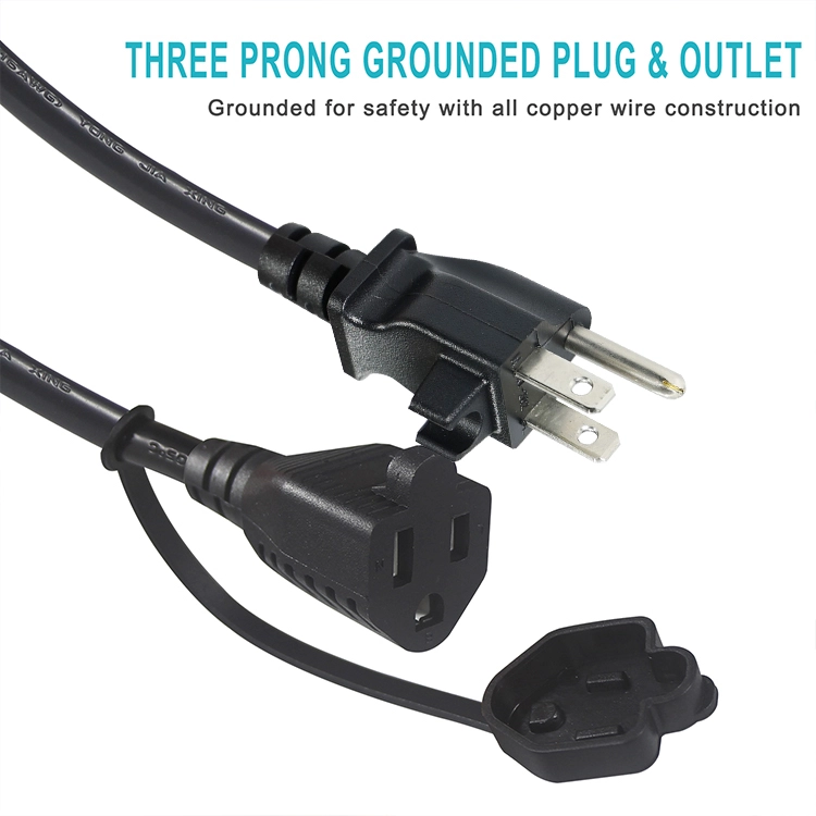 NEMA 5-15P to 5-15R Cord with Safety Cover and Mounting Clip NEMA 5-15P to 5-15R Cord with Safety Cover and Mounting Clip