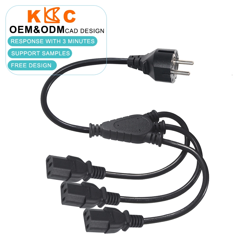 European Plug to 3-Way IEC C13 Power Splitter Cord European Plug to 3-Way IEC C13 Power Splitter Cord