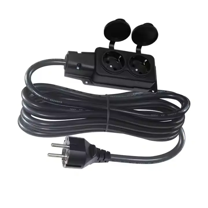 European 3-Outlet Power Strip with Protective Covers