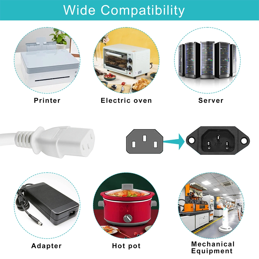 European Plug to IEC C13 Short Power Cord