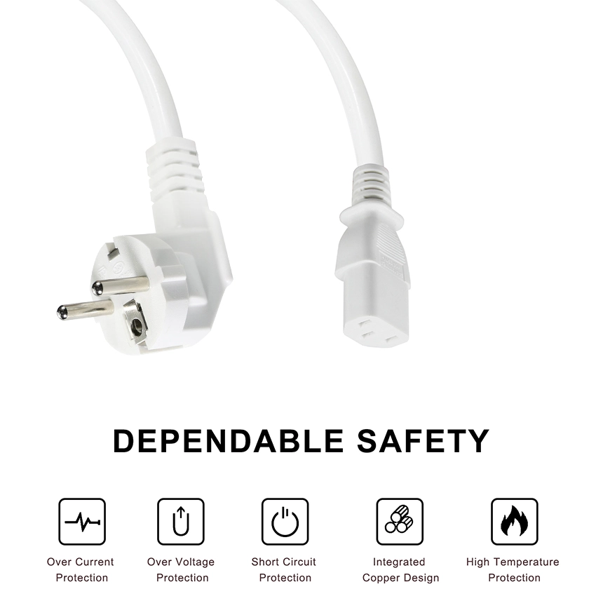 European Plug to IEC C13 Short Power Cord