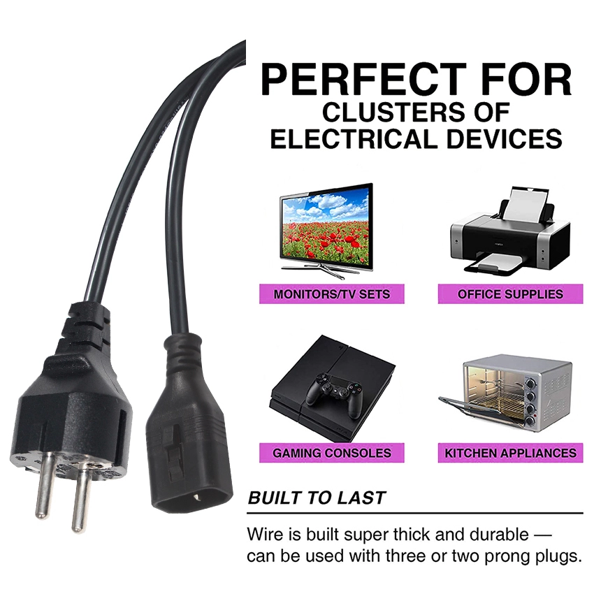 EU Schuko Plug to IEC C14 Power Cord EU Schuko Plug to IEC C14 Power Cord
