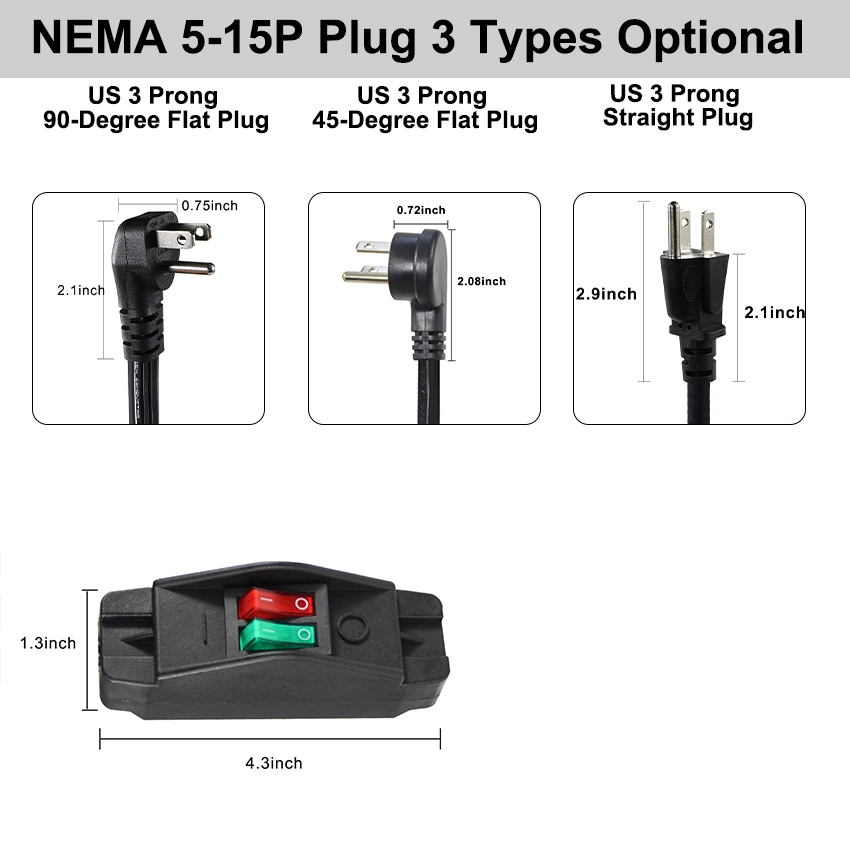 NEMA 5-15P to Dual Saf-D-Grid Power Cord with Switch NEMA 5-15P to Dual Saf-D-Grid Power Cord with Switch