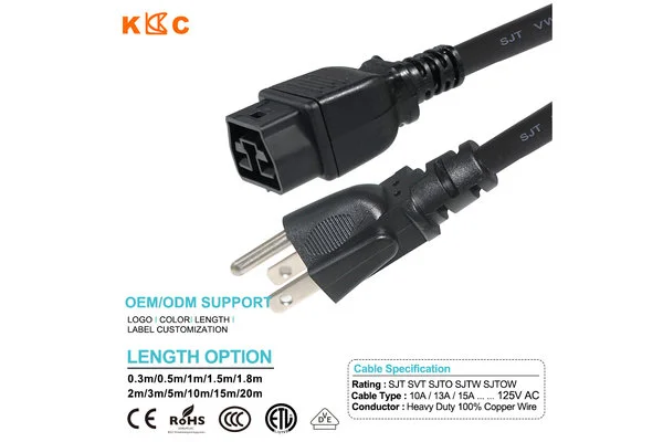 NEMA 5-15P to Saf-D-Grid Power Cord