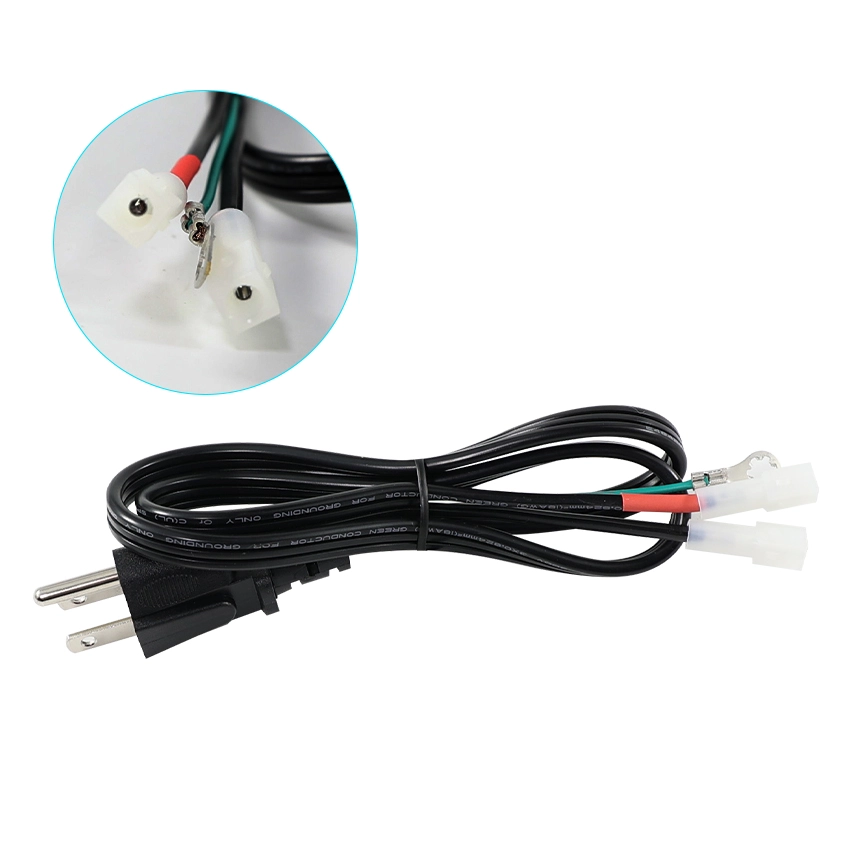 NEMA 5-15P to Crimp Terminals Flat Pigtail Power Cord