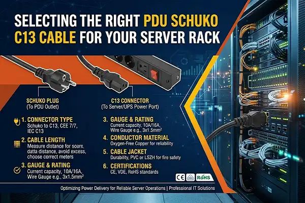 Selecting the Right PDU Schuko C13 Cable for Your Server Rack