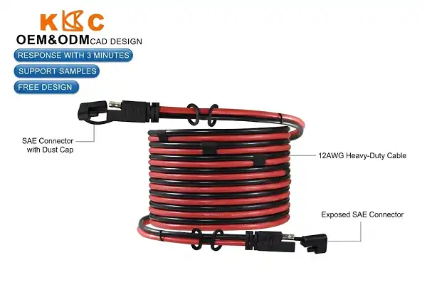 SAE to SAE Extension Cable Uses for Motorcycle Battery Chargers