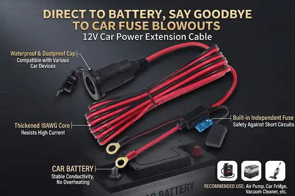 How Fuse Protection Works in 12V Car Female Socket with Fuse and Eyelet Terminal?