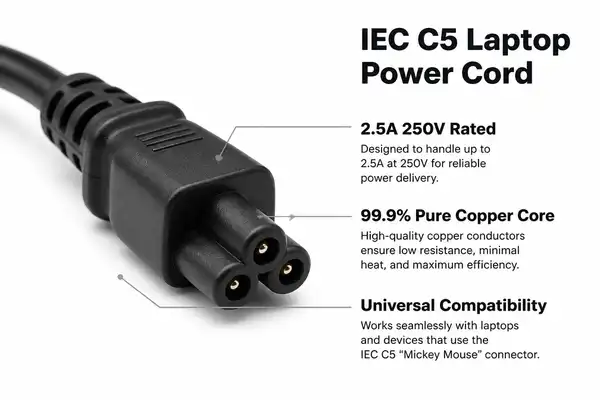 Why Choose US to IEC C5 Power Cord for International Device Connections?