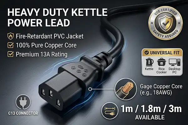 OEM Kettle Power Leads for Appliances and Consumer Electronics