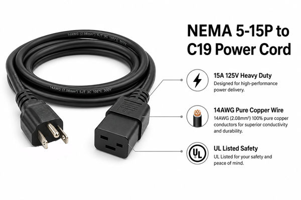 Why Choose C19 to NEMA 5-15P Power Cord for Servers and Data Center Equipment?