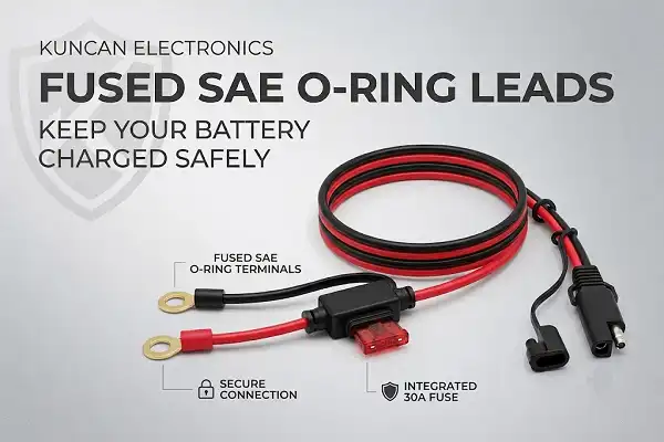 Kuncan Electronics Fused SAE O-Ring Leads: Keep Your Battery Charged Safely