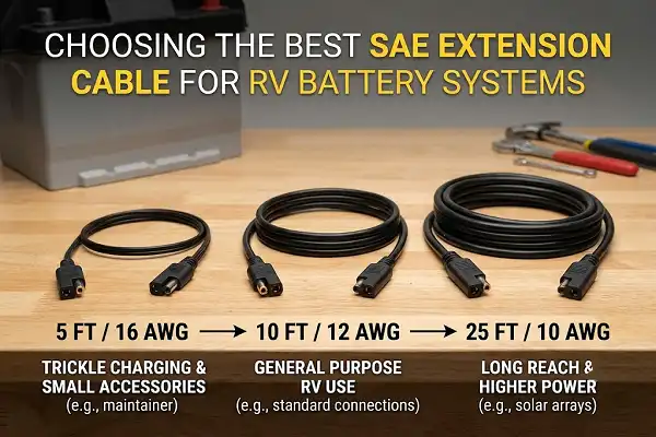 Choosing the Best SAE Extension Cable for RV Battery Systems