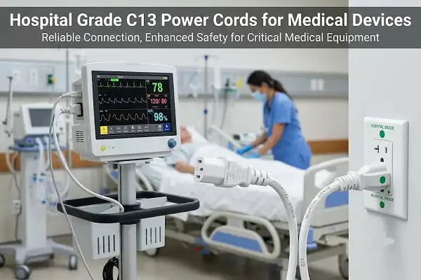 Hospital Grade C13 Power Cords for Medical Devices