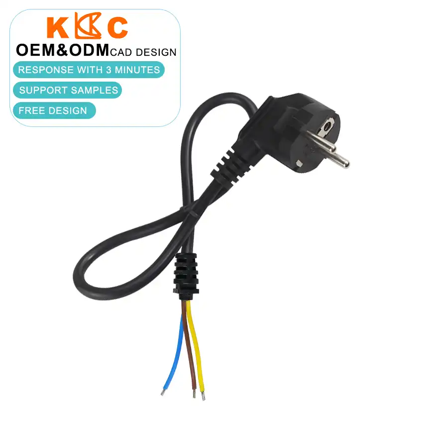 European Plug Power Cord with SR Stripped and Tinned Open End