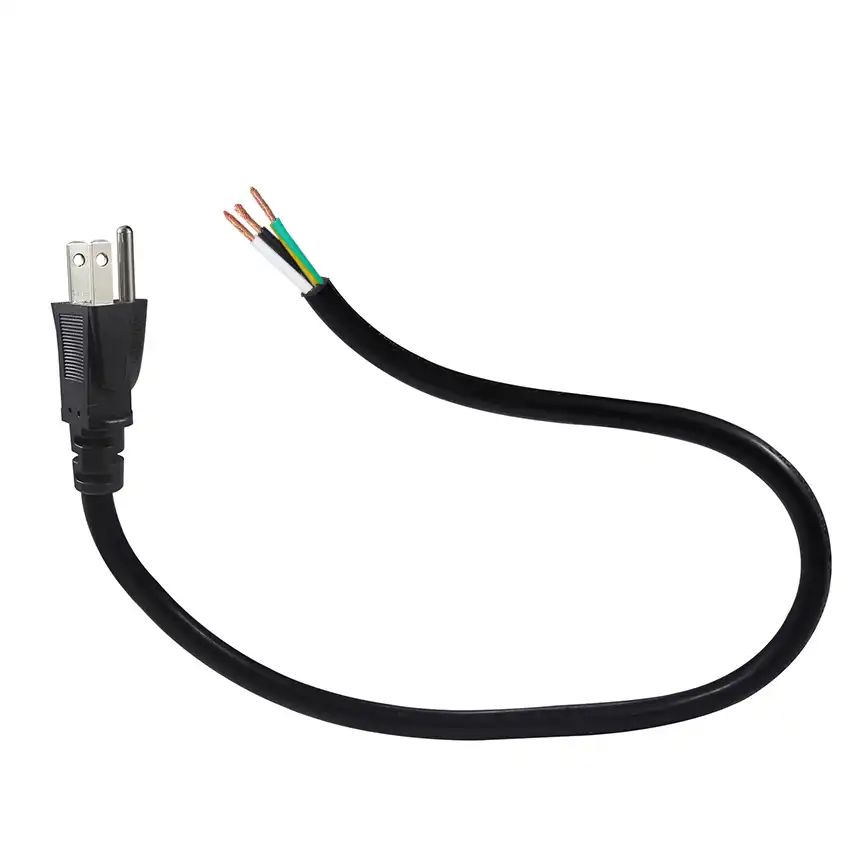 NEMA 5-15P to Bare Wire Pigtail Power Cord