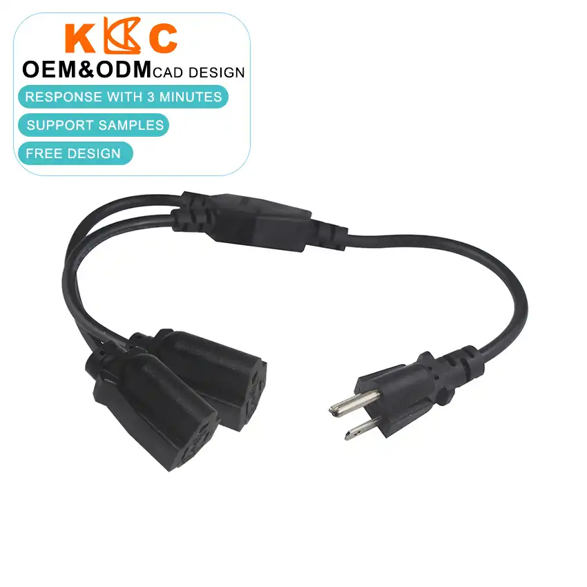1 in 2 NEMA1-15P to NEMA5-15R extension cord