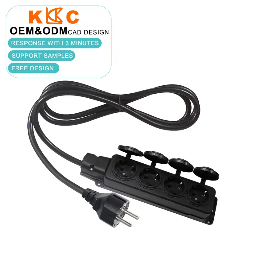 Outdoor IP44 4-Gang European Extension Socket with Covers