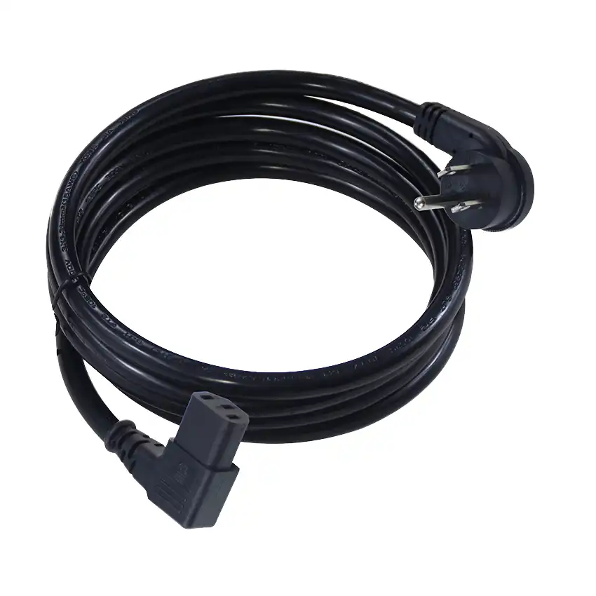 Dual Right Angle NEMA 5-15P to IEC C13 Power Cord