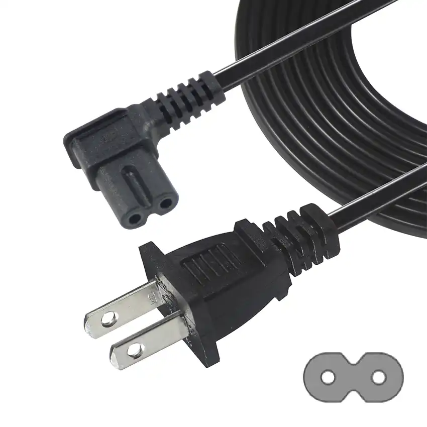 NEMA 1-15P to Right Angle IEC320 C7 Power Cord