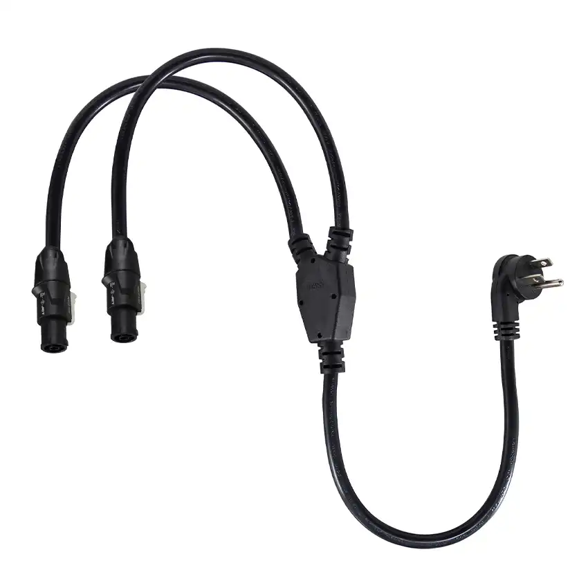NEMA 5-15P to Dual powerCON TRUE1 TOP Y Splitter Power Cord