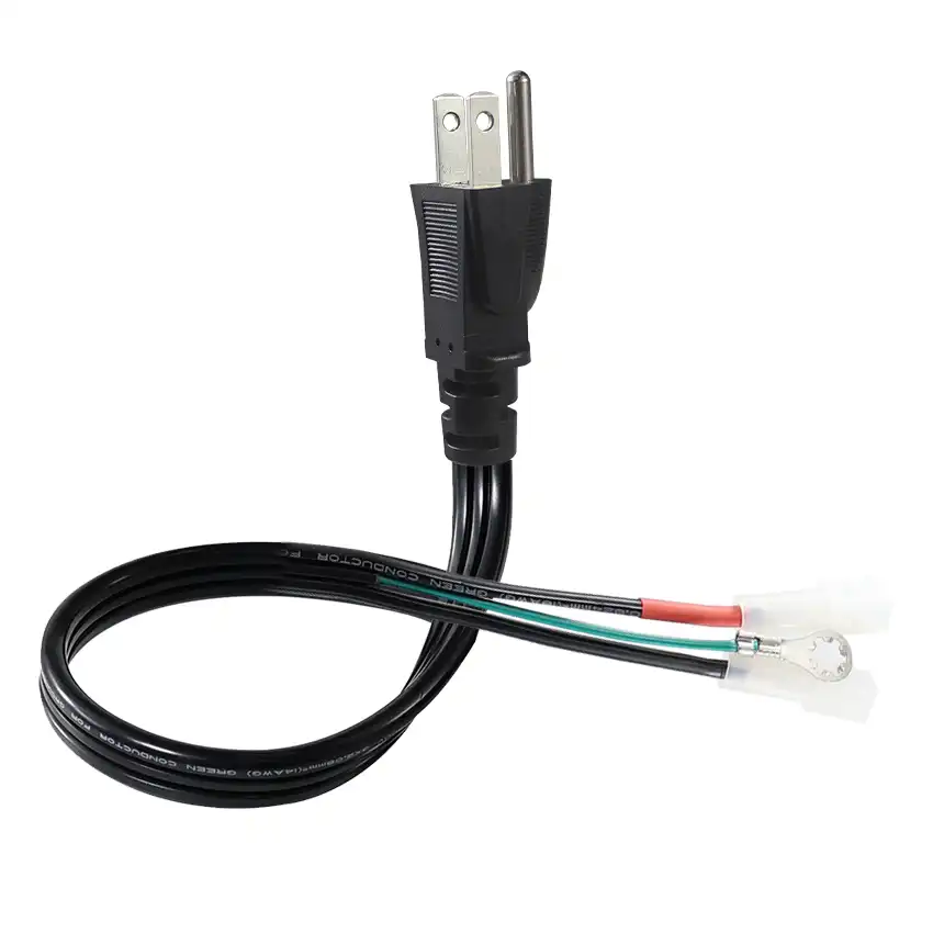 NEMA 5-15P to Crimp Terminals Flat Pigtail Power Cord