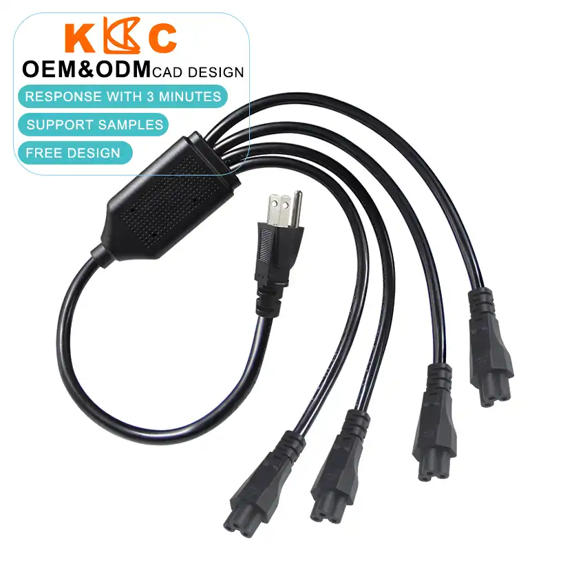 1-to-4 NEMA 5-15P to IEC C5 Power Splitter Cord